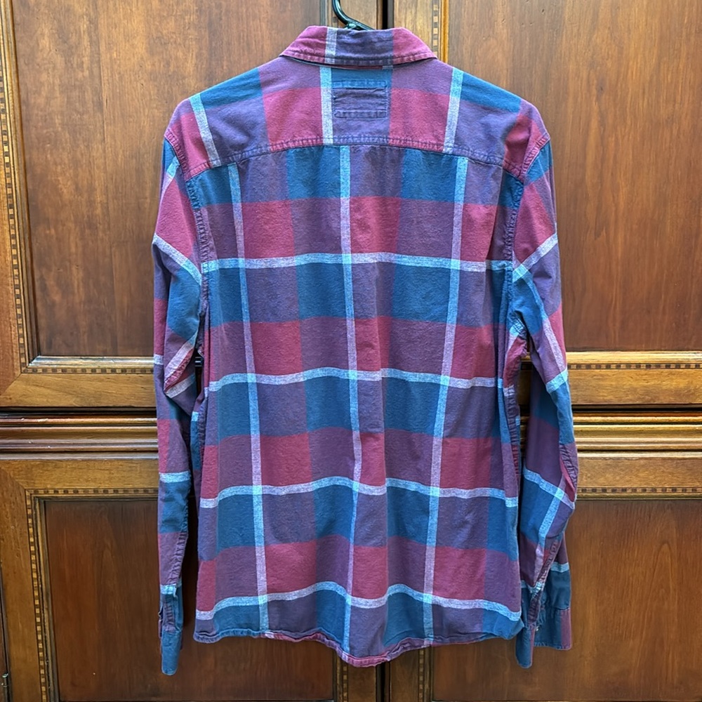 Hollister Men’s Stretch Cotton Plaid Long Sleeved Button Down Shirt Sixe XL - Picture 2 of 3